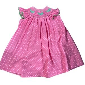 Kelly’s kids Pink Polka Dot Baby Dress